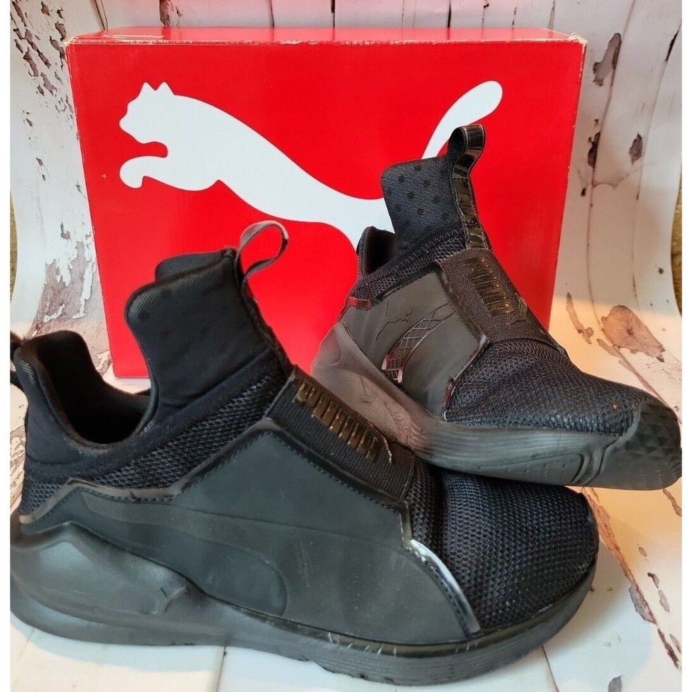 PUMA Fierce Core Black Sneakers Shoes Mid Top Athletic Mesh Women's Sz 6